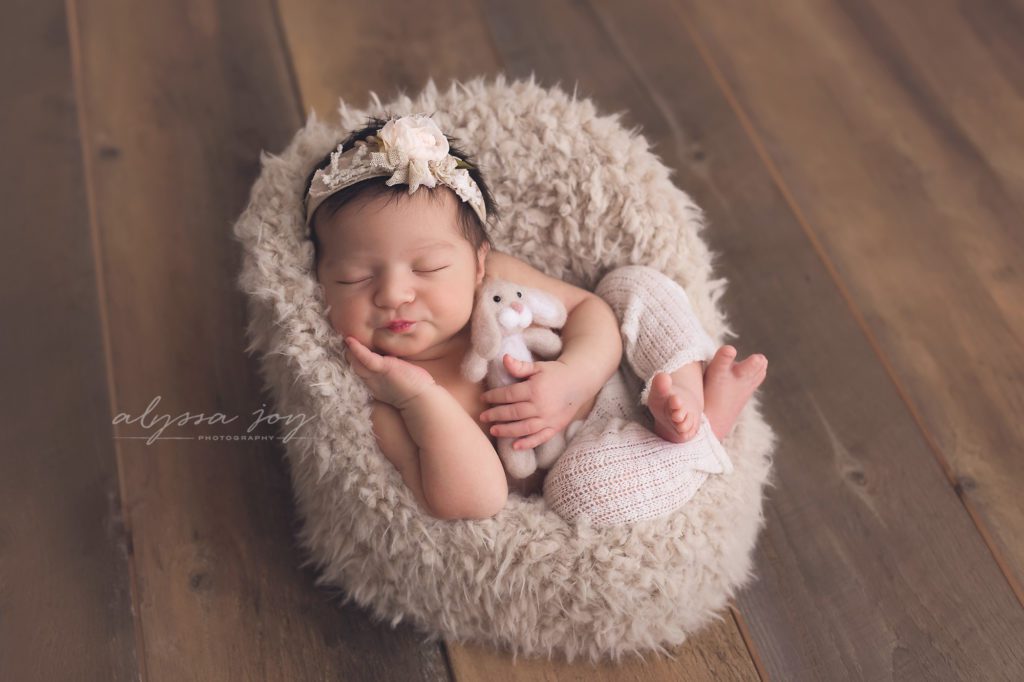 Photo of newborn baby girl by New Jersey Newborn Photographer Alyssa Joy
