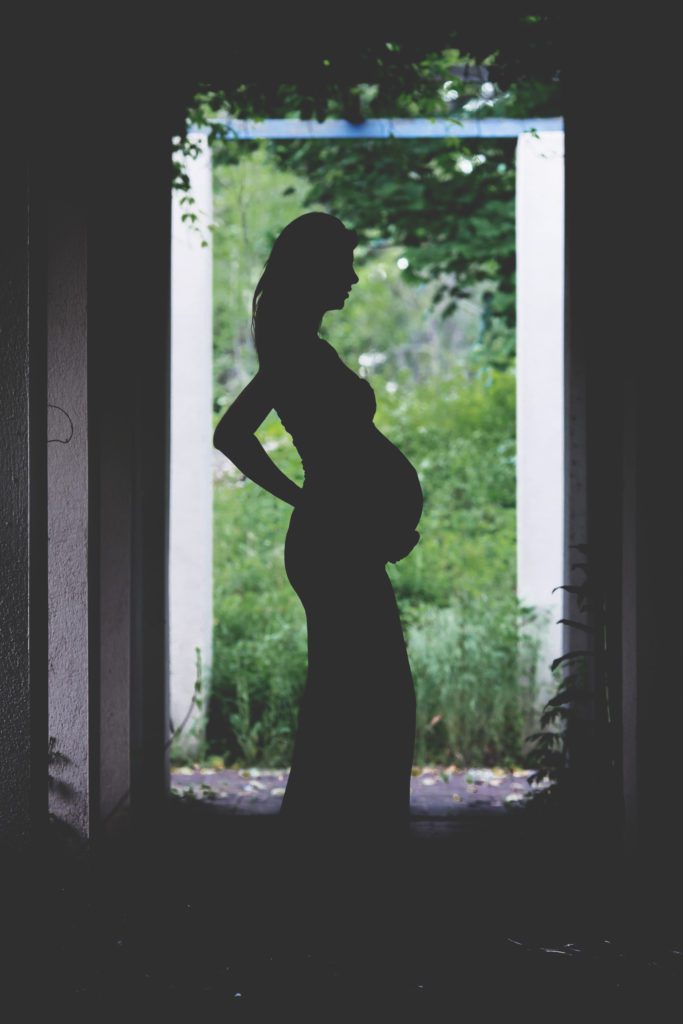 maternity silhouette picture captured by Alyssa Joy Photography