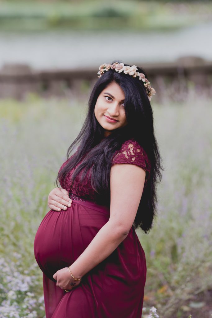 new mom to be outdoor maternity portrait