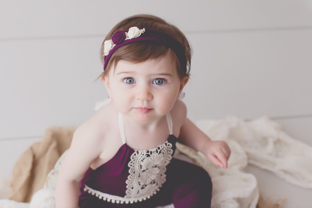 one year old baby girl captured by Alyssa Joy Photography