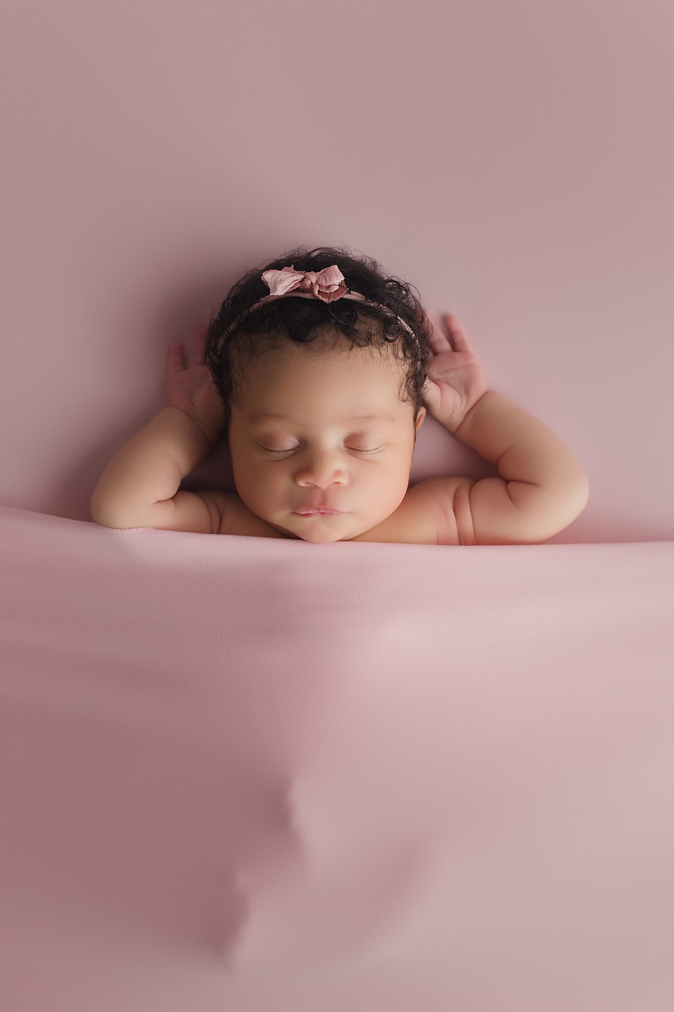 New Jersey Newborn Photographer baby girl in pink
